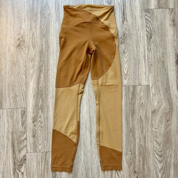 Lululemon Nulu Colour Block High-Rise Tight 25" Copper Brown/Bold Beige Size 2 - Picture 6 of 8